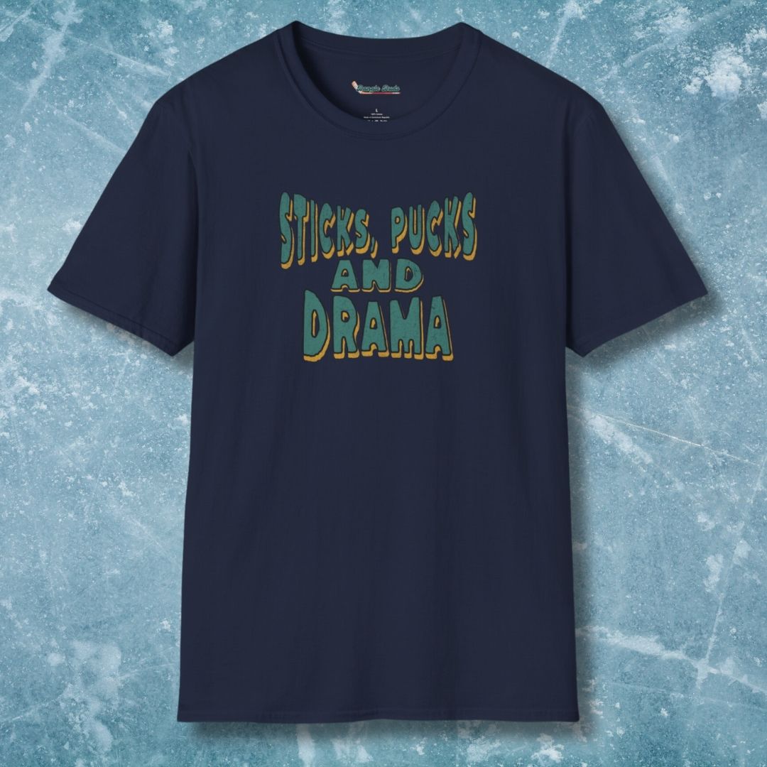 Sticks Pucks and Drama T-Shirt