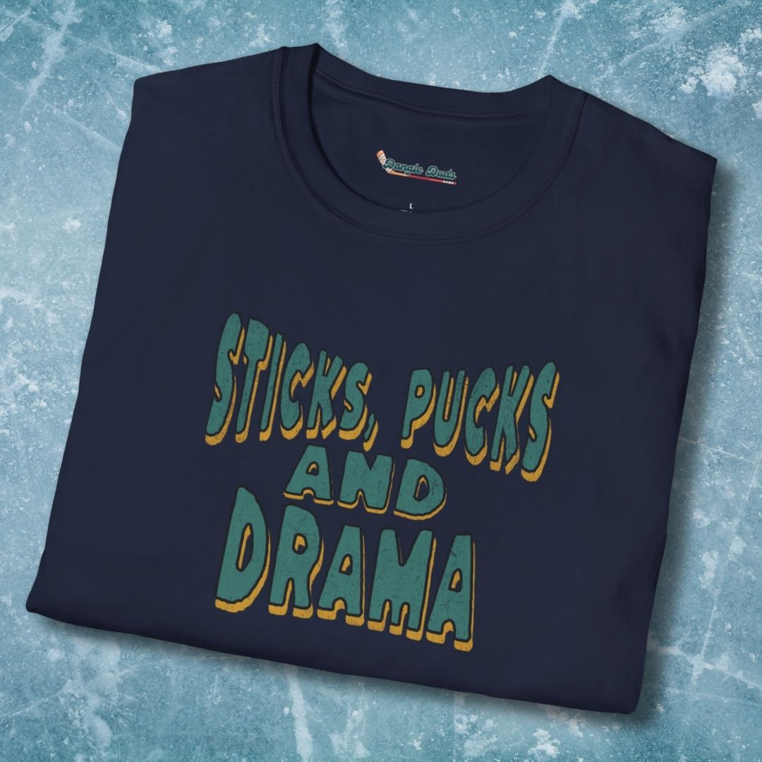 Sticks Pucks and Drama T-Shirt