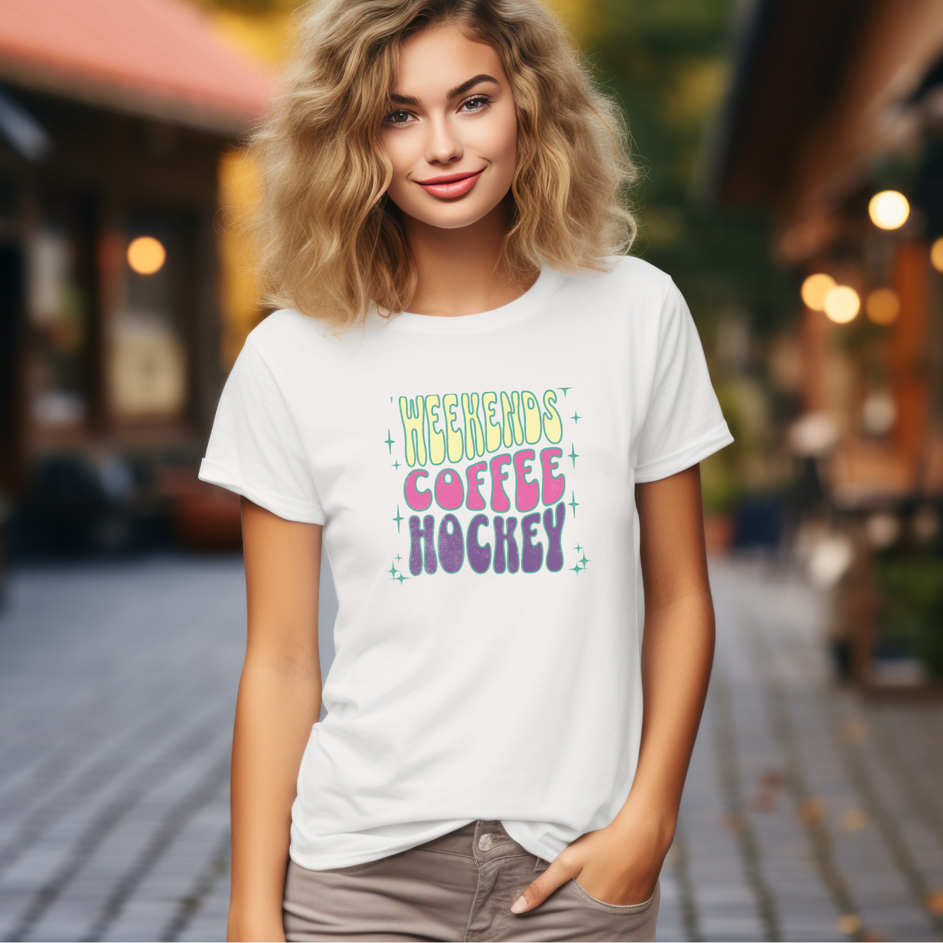 Weekends Coffee Hockey T-Shirt