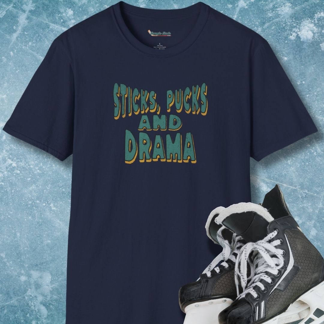 Sticks Pucks and Drama T-Shirt