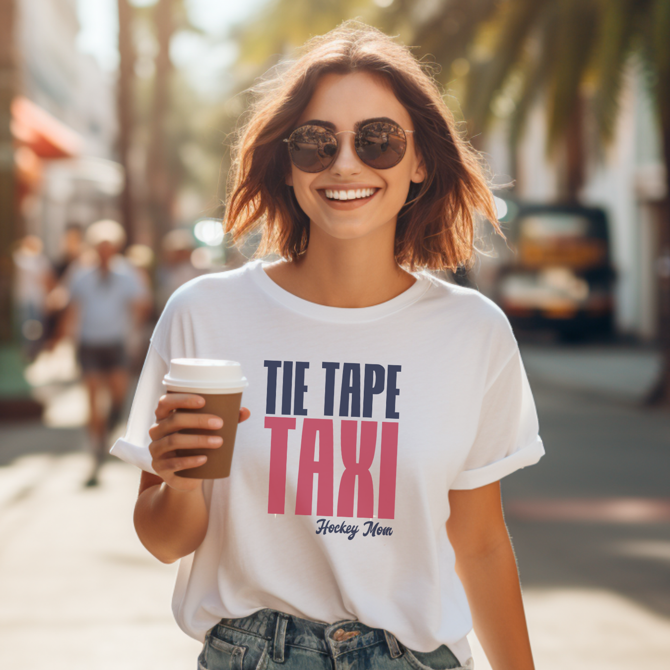 Tie Tape Taxi - Hockey Mom T-Shirt