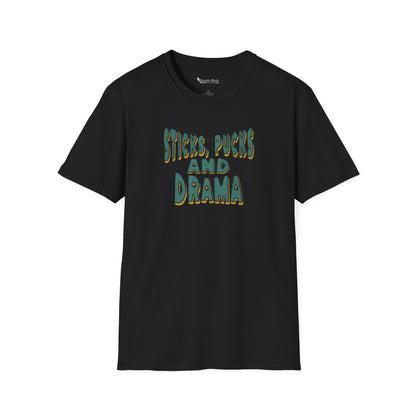 Sticks Pucks and Drama T-Shirt