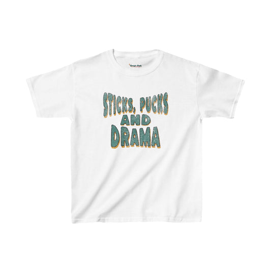 Sticks Pucks and Drama Kids Tees