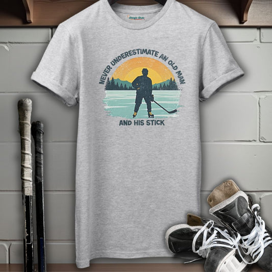 Never Underestimate An Old Man And His Stick T-Shirt